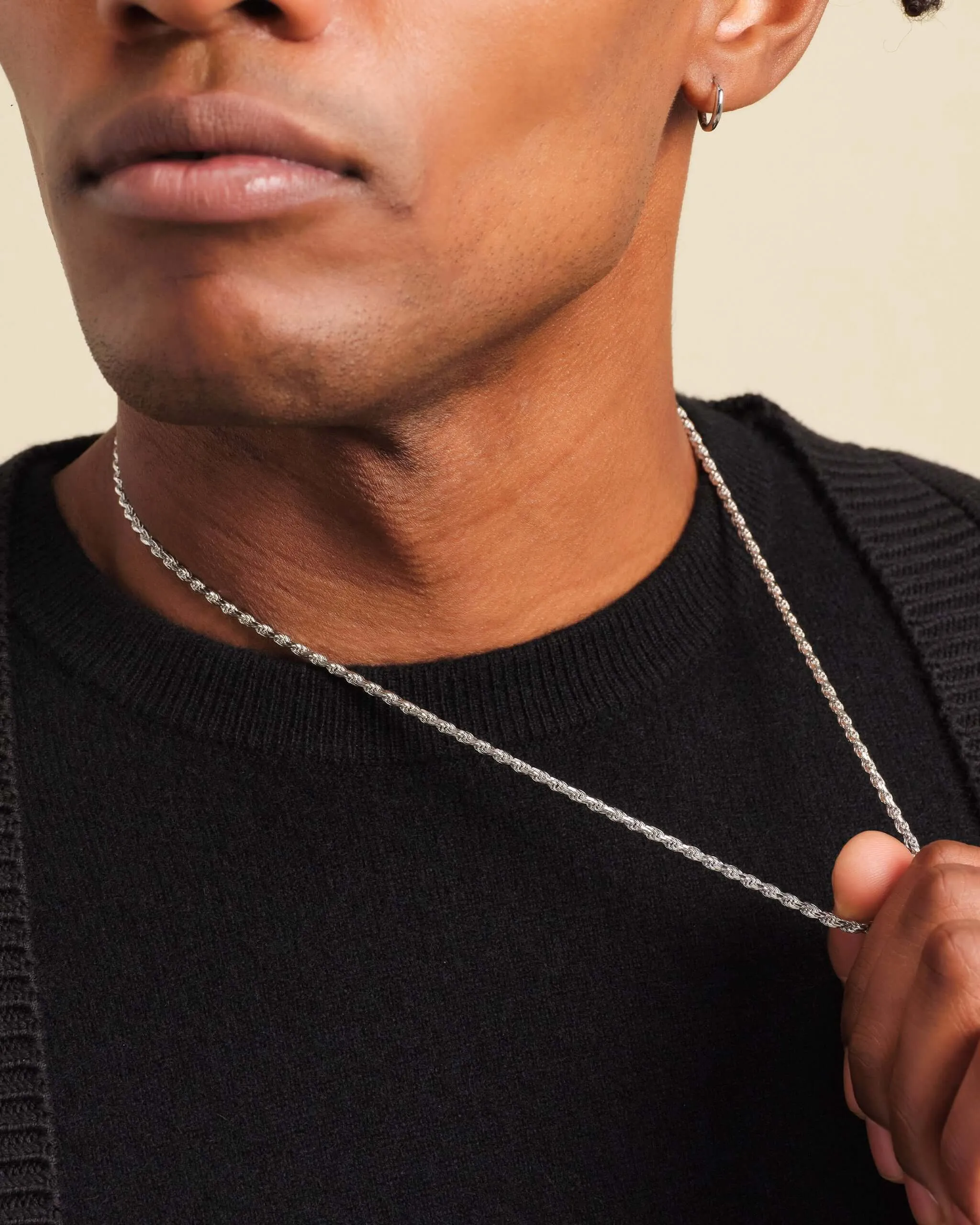 White Gold Rope Chain - 3mm