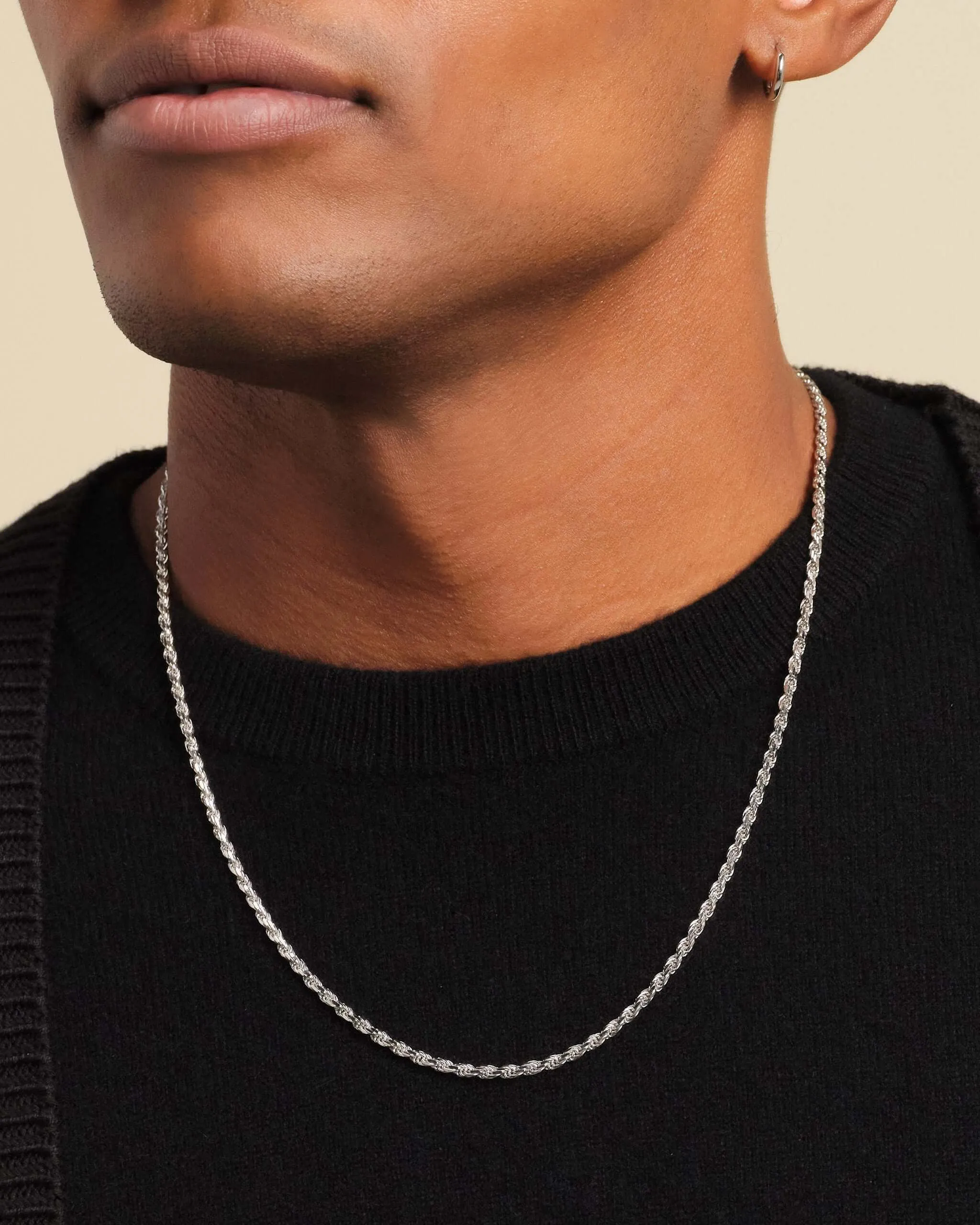 White Gold Rope Chain - 3mm