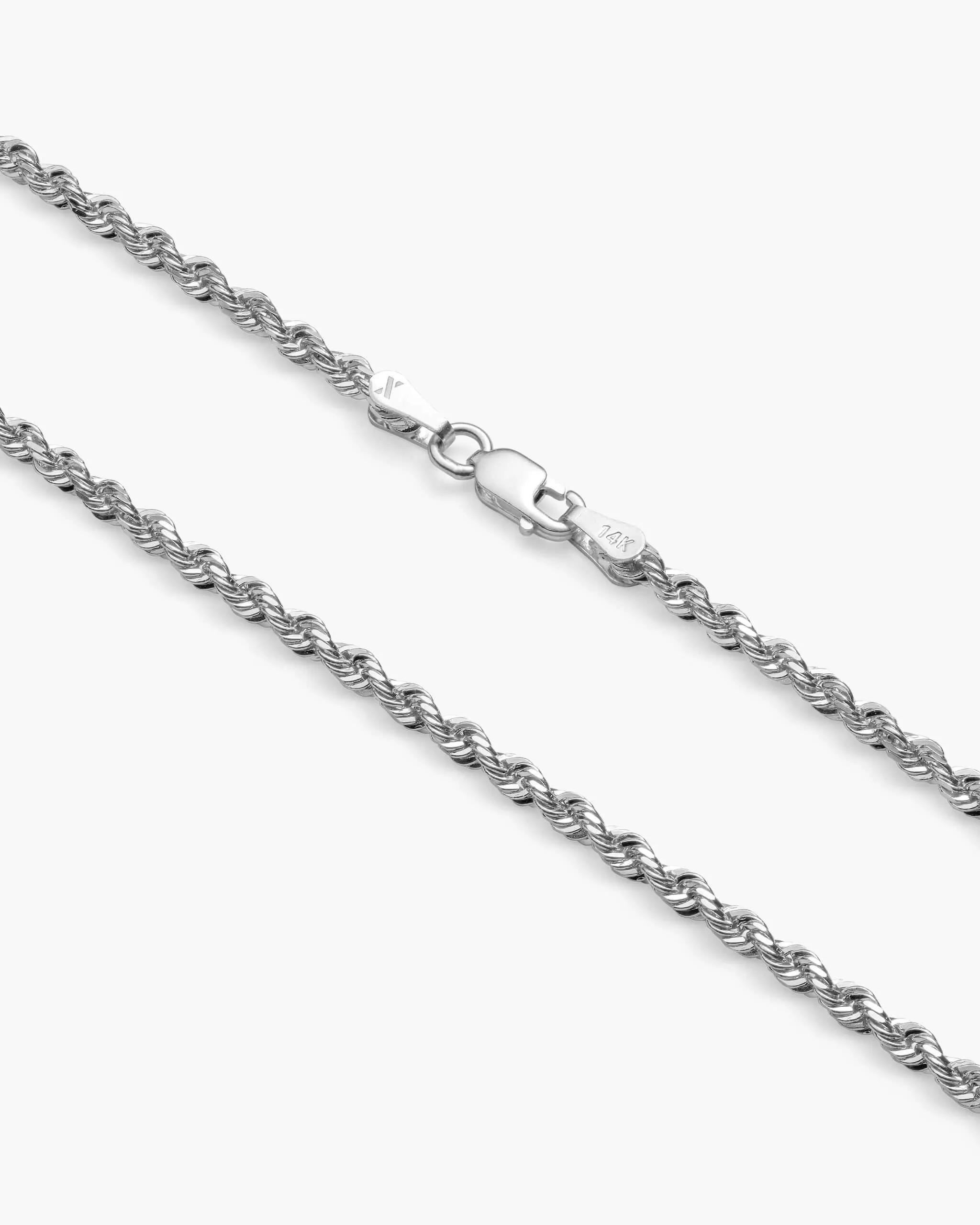 White Gold Rope Chain - 3mm