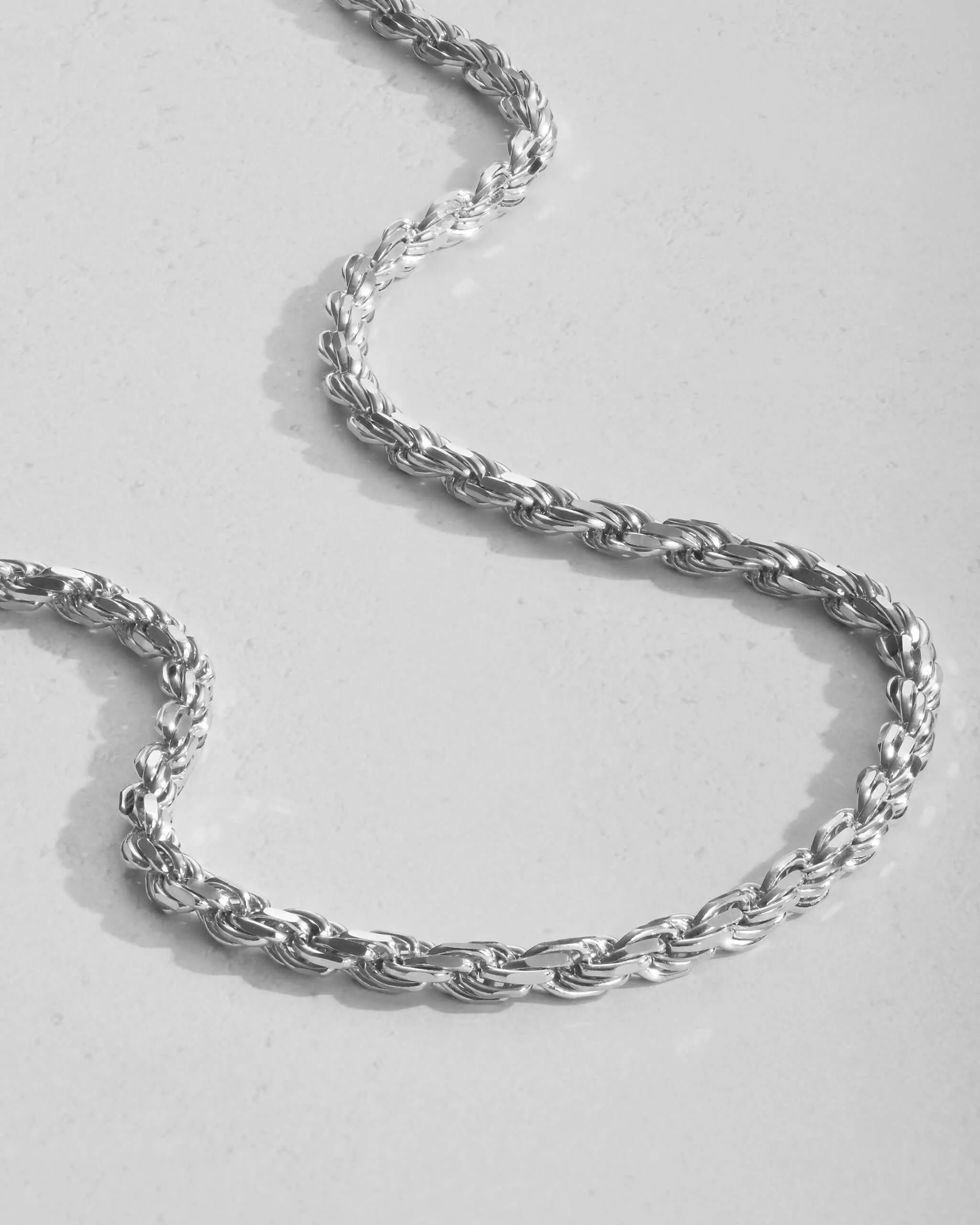 White Gold Rope Chain - 3mm