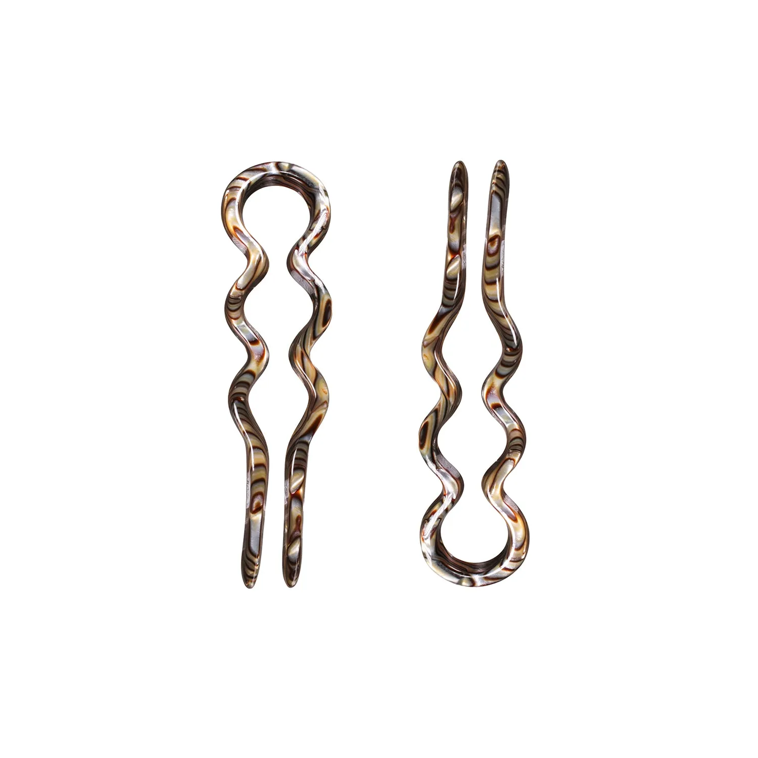 Wiggly Small Onyx Hair Pin Set