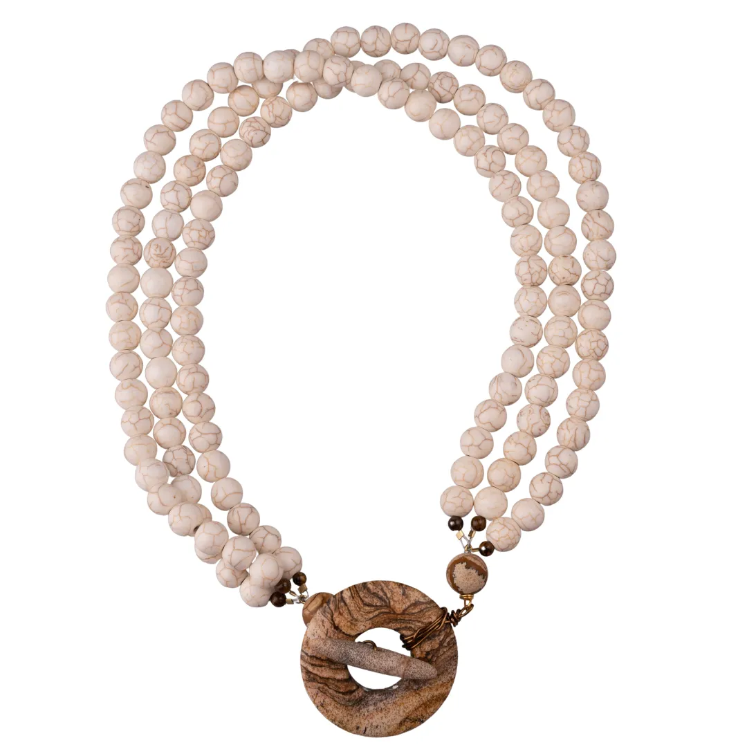 Wood Jasper & White Howlite