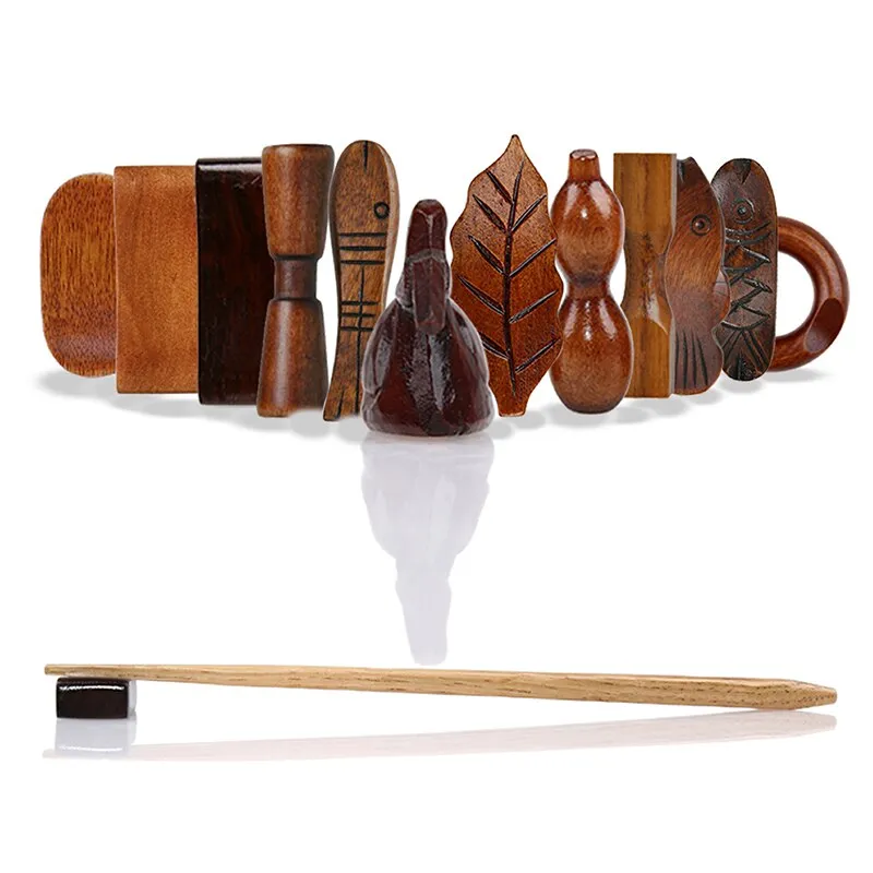Wooden Chopsticks & Spoon With Chinese Style Rest Holders