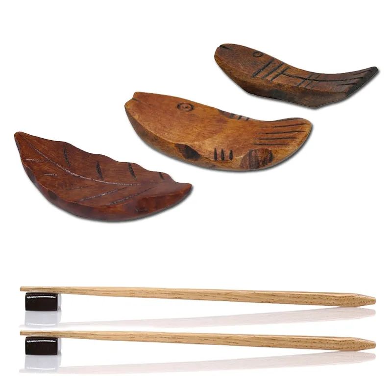 Wooden Chopsticks & Spoon With Chinese Style Rest Holders