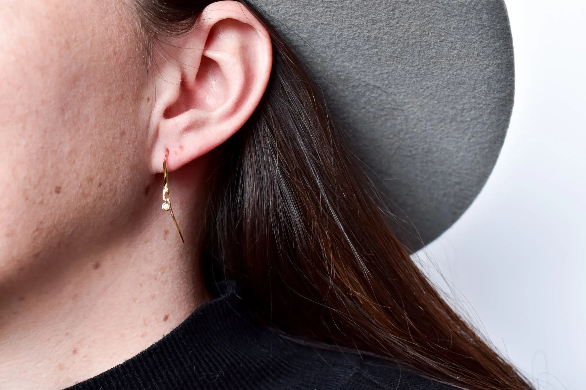 Yellow Gold Diamond Drop Earrings