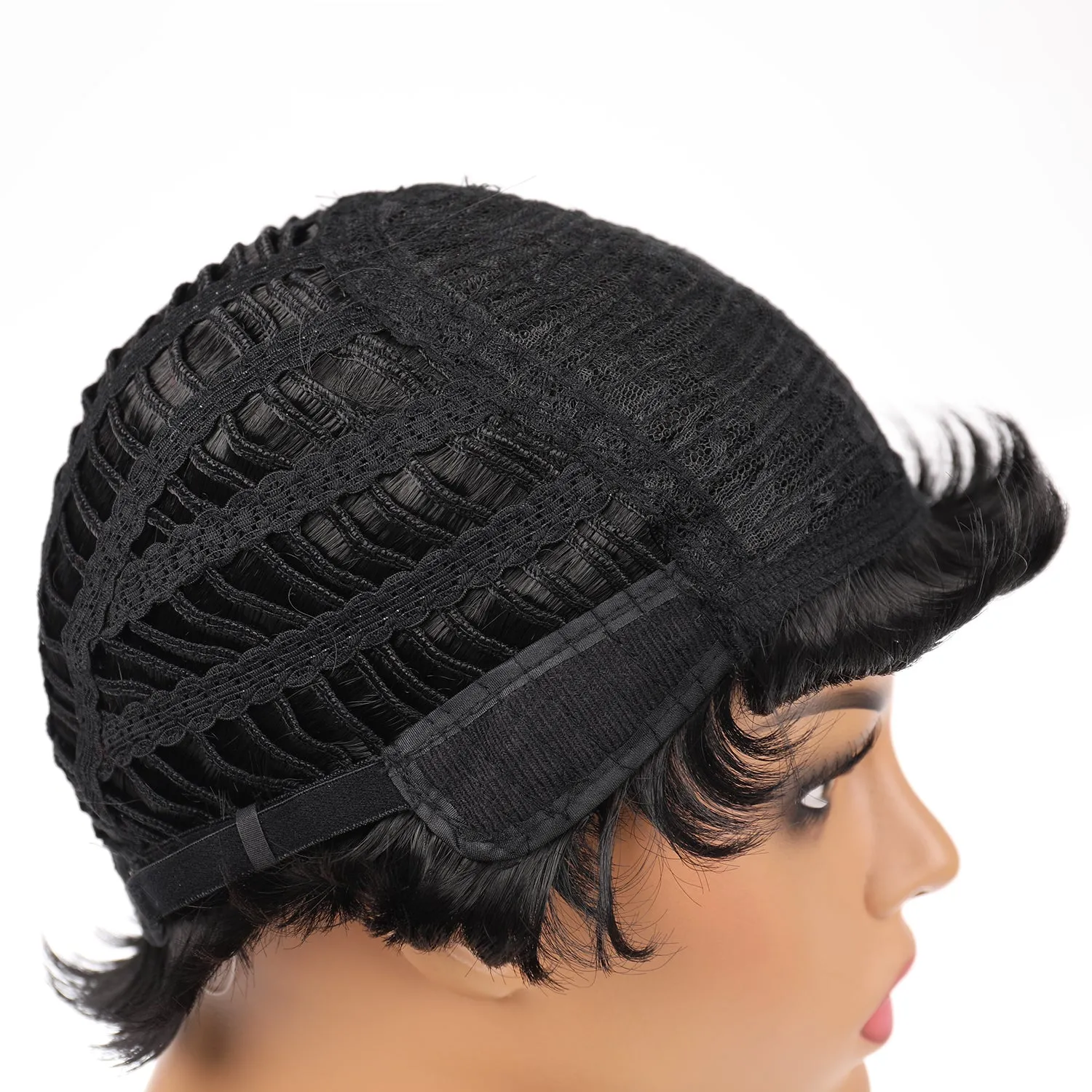 Zaela | Black Short Pixie Cut Wavy Synthetic Hair Wig